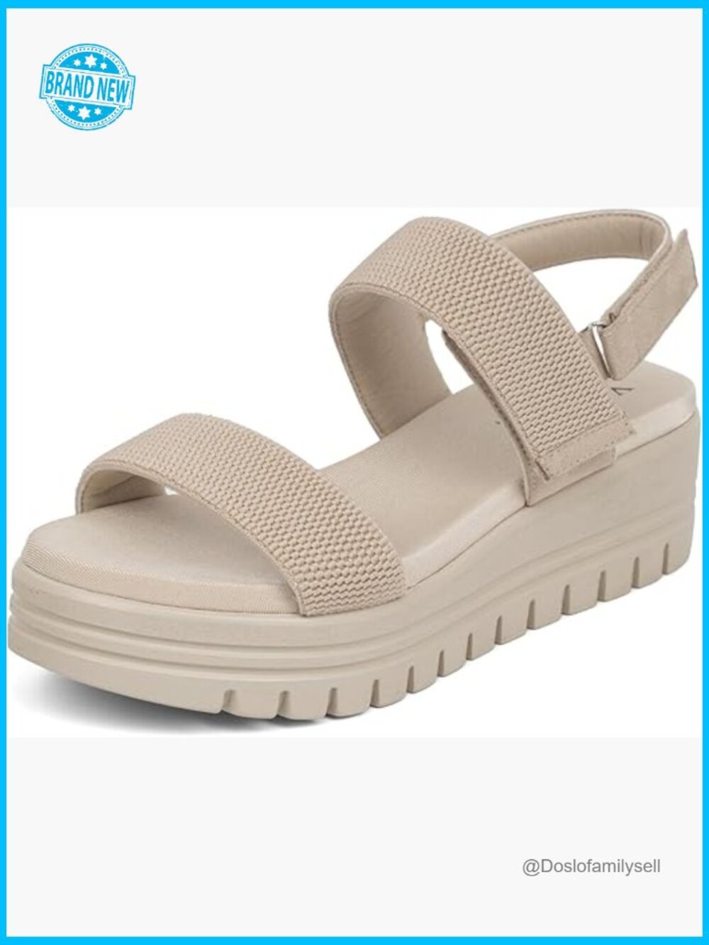 Women's Platform Wedge Sandals Open Toe Hook & Loop Closure Casual Summer
